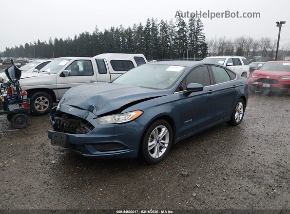 3FA6P0LU2JR274697 2018 FORD FUSION HYBRID Blue Front left