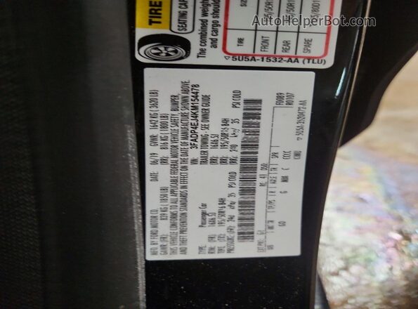 3FADP4EJ4KM154478 2019 FORD FIESTA Black 