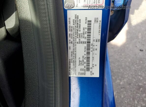 3FADP4EJ9KM107480 2019 FORD FIESTA Blue 