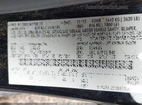 3FADP4TJ9HM169263 2017 FORD FIESTA Черный Вид подкапотного пространства