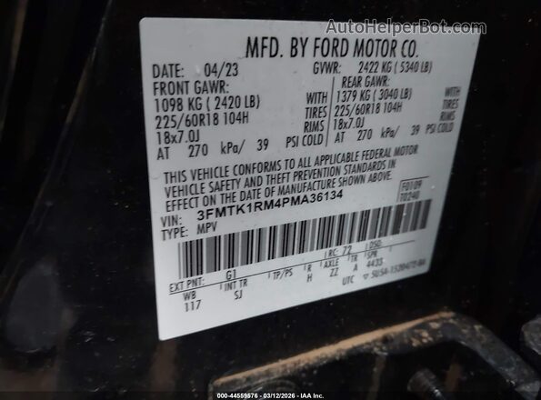 3FMTK1RM4PMA36134 2023 FORD MUSTANG MACH-E Black Engine compartment view