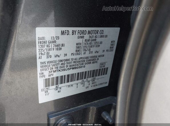 3FMTK3SU5PMB05810 2023 FORD MUSTANG MACH-E PREMI Gray 