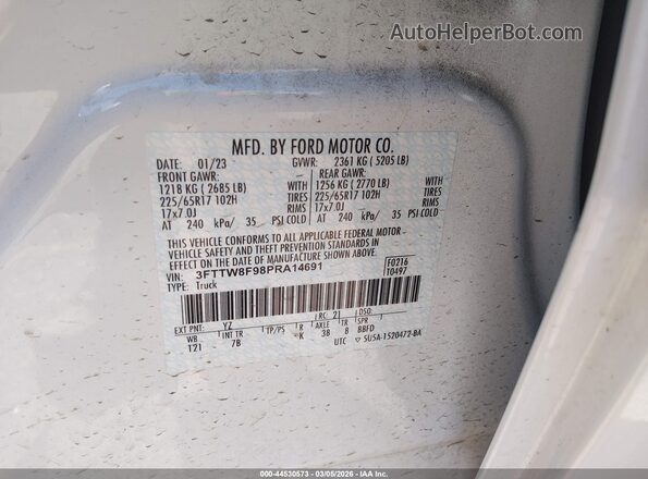 3FTTW8F98PRA14691 2023 FORD MAVERICK White Вид підкапотного простору