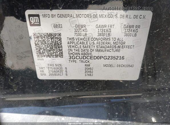 3GCUDCED0PG235216 2023 CHEVROLET SILVERADO Black Engine compartment view