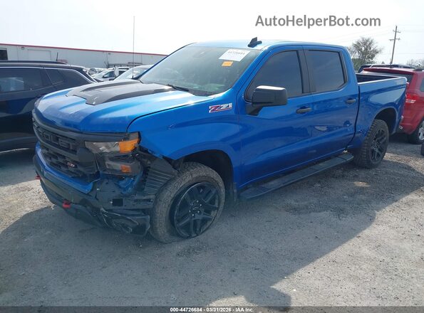 3GCUDCED3PG353342 2023 CHEVROLET SILVERADO Blue წინა მარცხენა ხედი სამი მეოთხედიდან
