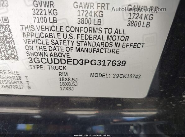 3GCUDDED3PG317639 2023 CHEVROLET SILVERADO Dark Blue Engine compartment view