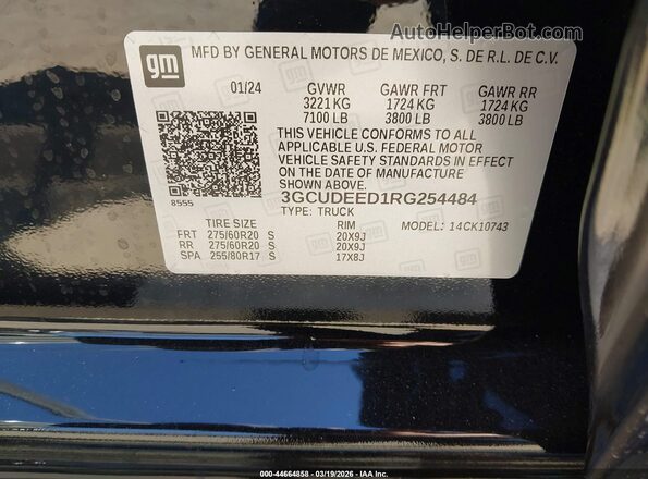 3GCUDEED1RG254484 2024 CHEVROLET SILVERADO Черный 