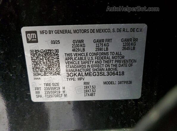 3GKALMEG3SL306418 2025 GMC TERRAIN Black 