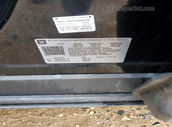 3GKALMEV1ML349513 2021 GMC TERRAIN Black VIN կոդի պիտակի տեսք