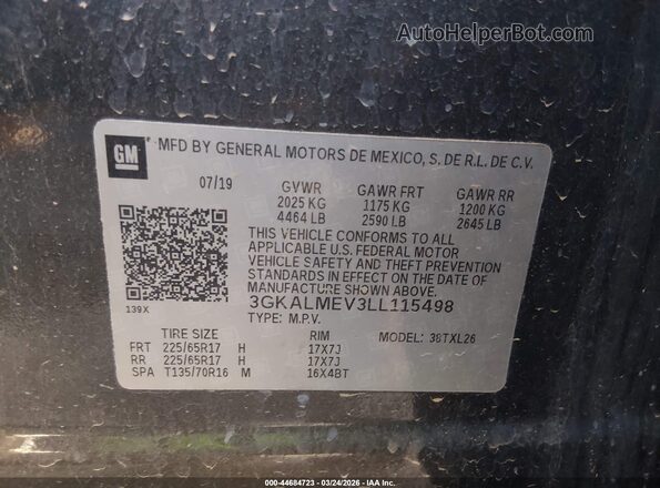3GKALMEV3LL115498 2020 GMC TERRAIN Gray Widok komory silnika