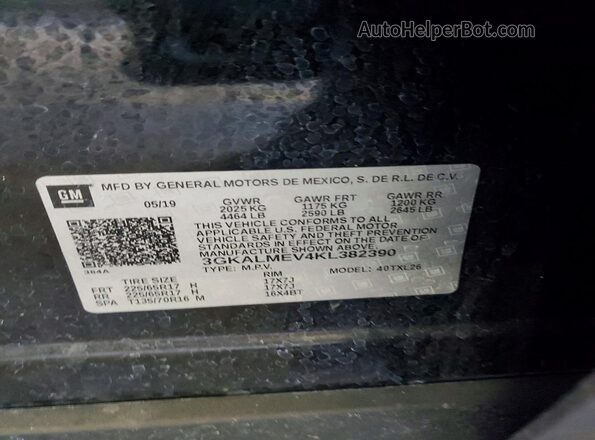 3GKALMEV4KL382390 2019 GMC TERRAIN Black 