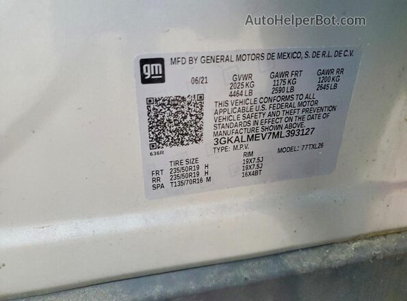 3GKALMEV7ML393127 2021 GMC TERRAIN Silver Вид підкапотного простору