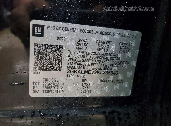 3GKALMEV9KL335646 2019 GMC TERRAIN Black 