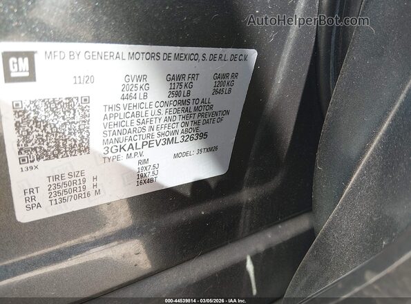 3GKALPEV3ML326395 2021 GMC TERRAIN Black Вид підкапотного простору