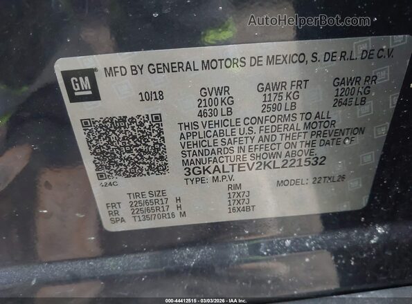 3GKALTEV2KL221532 2019 GMC TERRAIN Blue 
