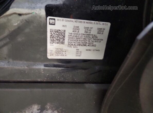 3GKALVEV2ML401902 2021 GMC TERRAIN Black ძრავის განყოფილების ხედი