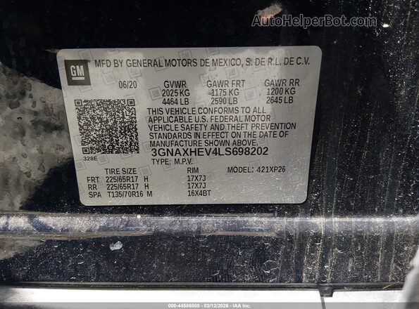 3GNAXHEV4LS698202 2020 CHEVROLET EQUINOX Purple Widok komory silnika