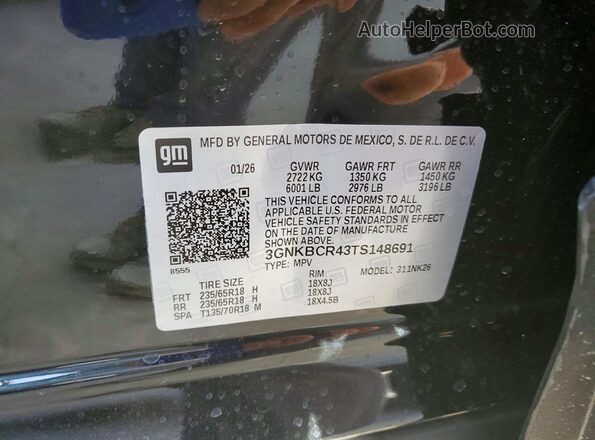 3GNKBCR43TS148691 2026 CHEVROLET BLAZER Black Widok wnętrza 360 stopni