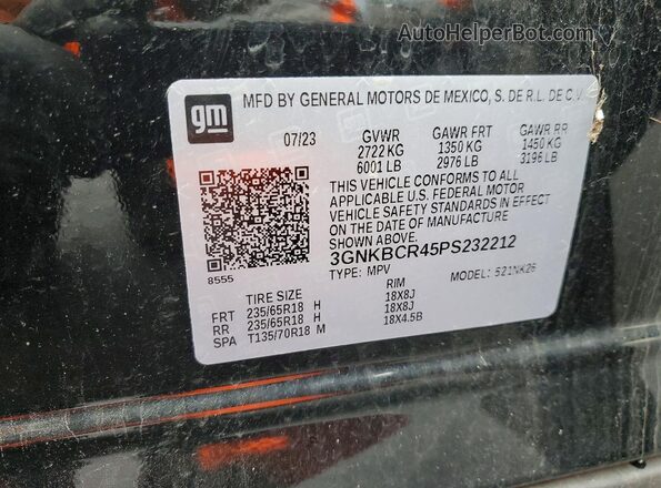 3GNKBCR45PS232212 2023 CHEVROLET BLAZER Black 