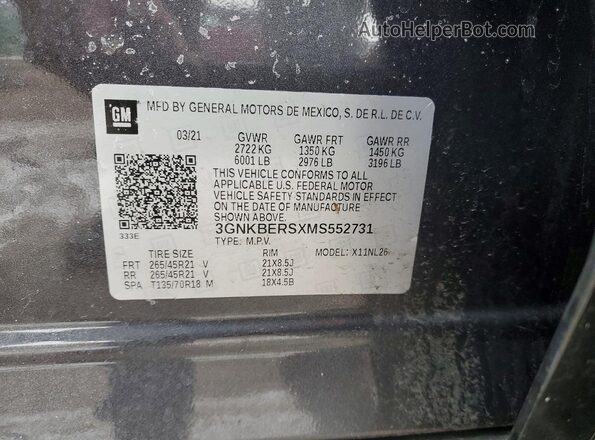 3GNKBERSXMS552731 2021 CHEVROLET BLAZER Black 