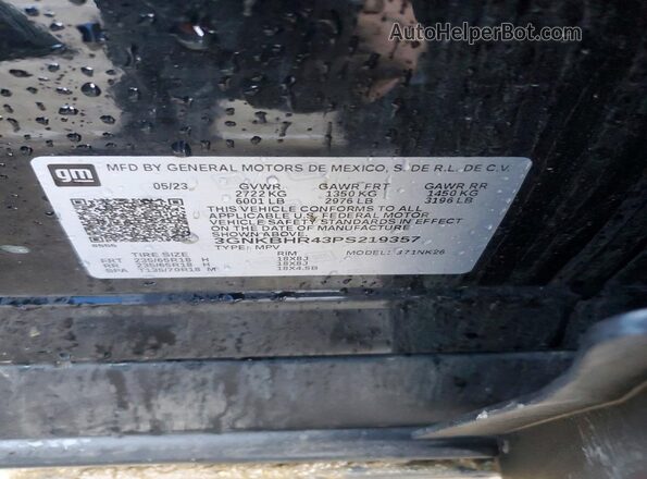 3GNKBHR43PS219357 2023 CHEVROLET BLAZER Black Widok wnętrza 360 stopni