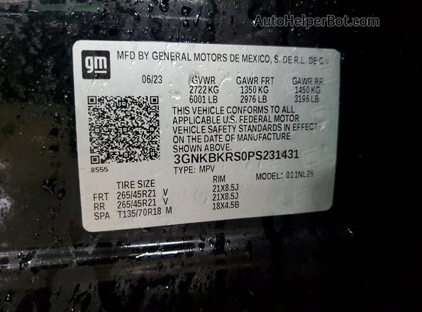 3GNKBKRS0PS231431 2023 CHEVROLET BLAZER Black 