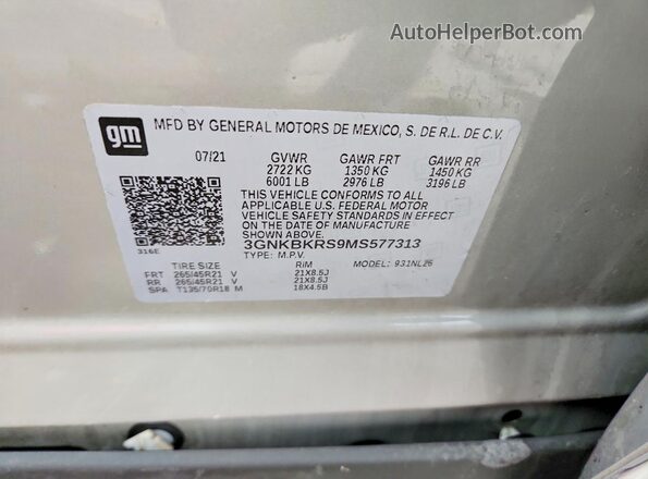 3GNKBKRS9MS577313 2021 CHEVROLET BLAZER Red ძრავის განყოფილების ხედი
