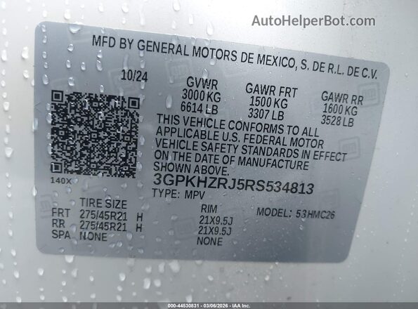 3GPKHZRJ5RS534813 2024 HONDA PROLOGUE White Engine compartment view