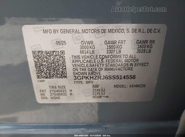 3GPKHZRJ6SS514558 2025 HONDA PROLOGUE Blue 
