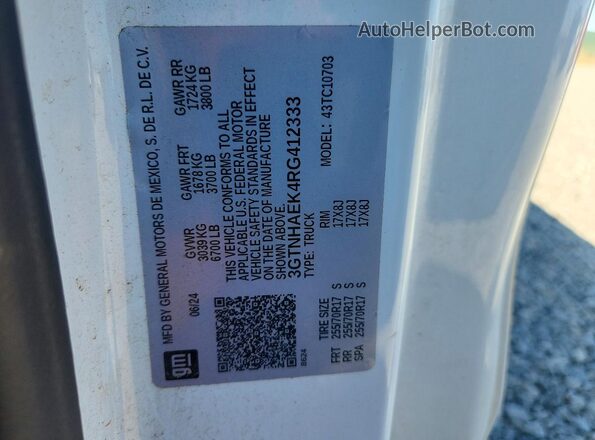 3GTNHAEK4RG412333 2024 GMC SIERRA White 
