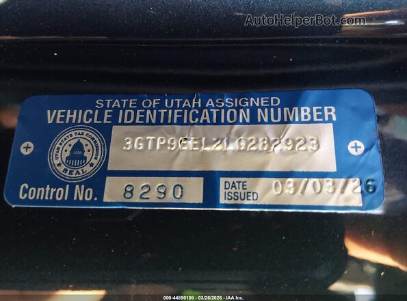 3GTP9EEL2LG282923 2020 GMC SIERRA Blue Widok komory silnika
