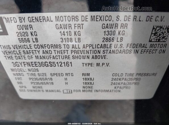 3GYFNEE36GS512161 2016 CADILLAC SRX Black Engine compartment view