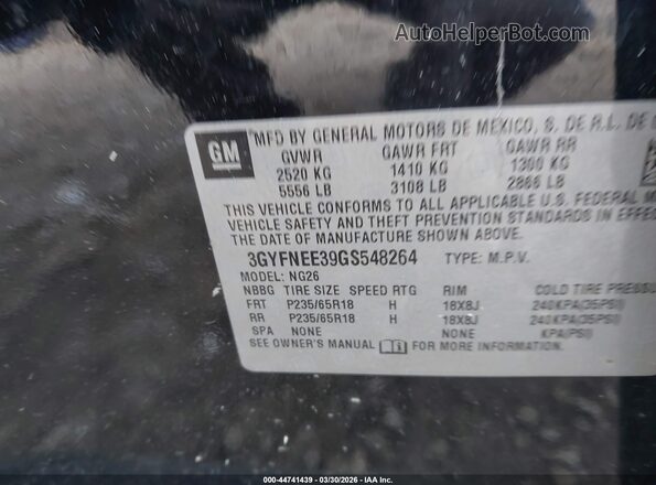 3GYFNEE39GS548264 2016 CADILLAC SRX Black 