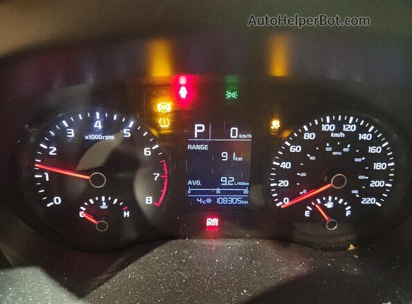 3KPA25AD5ME381225 2021 KIA RIO Red Instrument cluster view