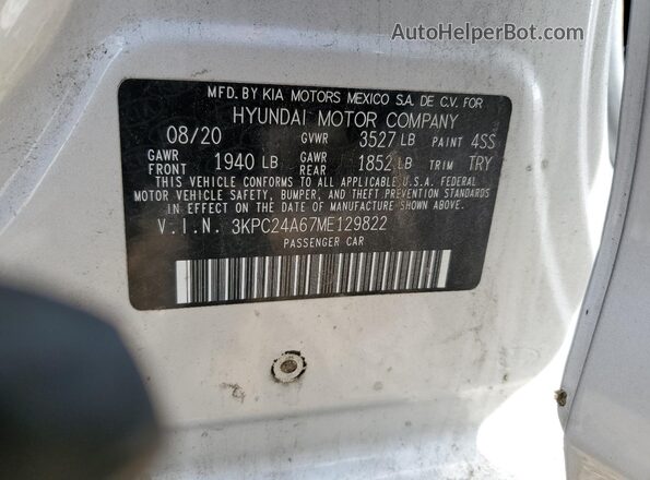 3KPC24A67ME129822 2021 HYUNDAI ACCENT Silver Engine compartment view