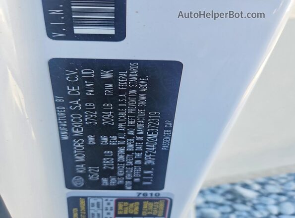 3KPF24AD2ME372319 2021 KIA FORTE White Вид підкапотного простору