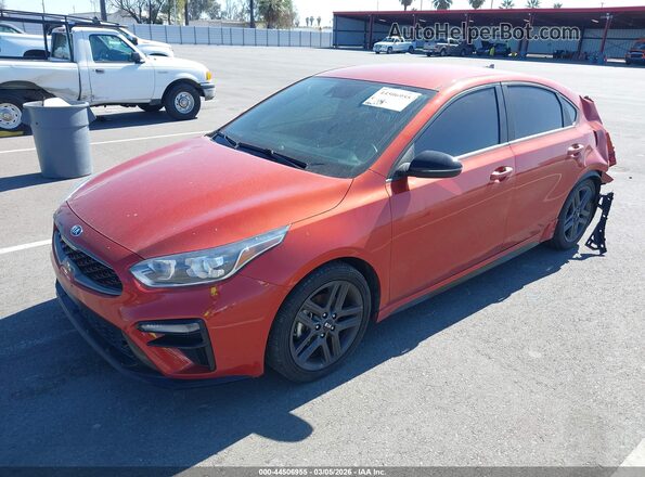 3KPF34AD2ME391983 2021 KIA FORTE Оранжевый Передняя левая четверть