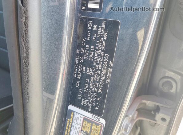 3KPF34AD5ME404550 2021 KIA FORTE Black Вид підкапотного простору