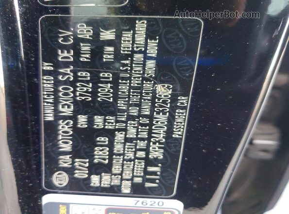 3KPF34AD6ME325629 2021 KIA FORTE Black Вид підкапотного простору