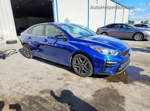 3KPF34AD7ME357103 2021 KIA FORTE Blue Передня права чверть
