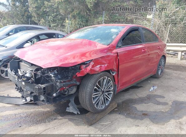 3KPF44AC7ME301764 2021 KIA FORTE Red Առջևի ձախ երեք քառորդ տեսարան