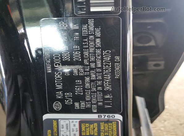 3KPFK4A76JE274075 2018 KIA FORTE Черный Вид подкапотного пространства