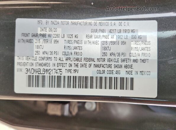 3MVDMABL6MM217475 2021 MAZDA CX-30 Gray Vista del compartimento del motor