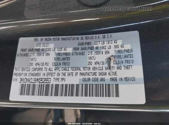 3MVDMACL5MM252653 2021 MAZDA CX-30 Gray ძრავის განყოფილების ხედი