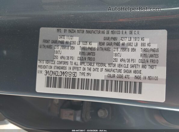 3MVDMADL0MM319190 2021 MAZDA CX-30 Синий Вид подкапотного пространства
