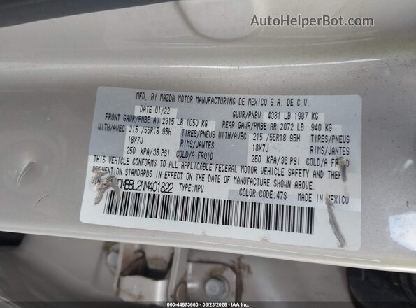 3MVDMBBL2NM401822 2022 MAZDA CX-30 Gold 