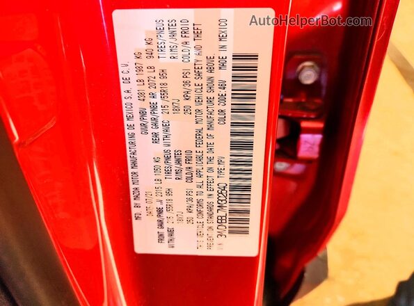 3MVDMBBL7MM302640 2021 MAZDA CX-30 Red ძრავის განყოფილების ხედი