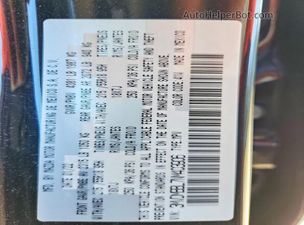 3MVDMBBL7NM403906 2022 MAZDA CX-30 Black VIN sticker view