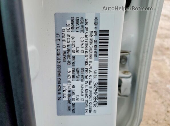 3MVDMBBLXNM428167 2022 MAZDA CX-30 White Widok komory silnika