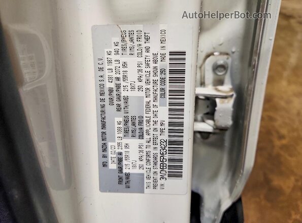 3MVDMBBM5PM534232 2023 MAZDA CX-30 White Vista de la etiqueta del VIN